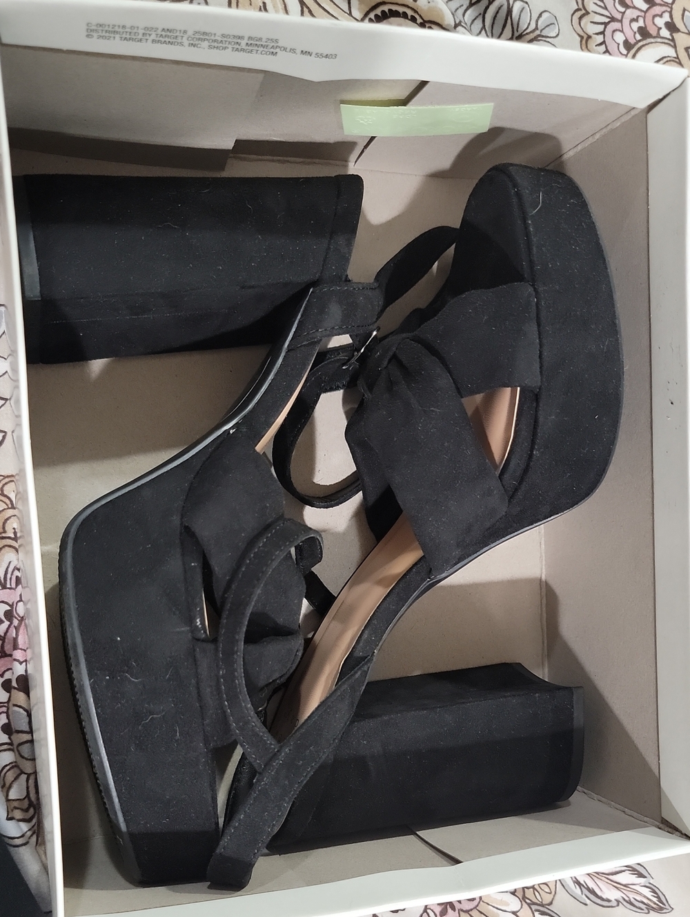 Target Black Knotted Platform Block Heel Sandals